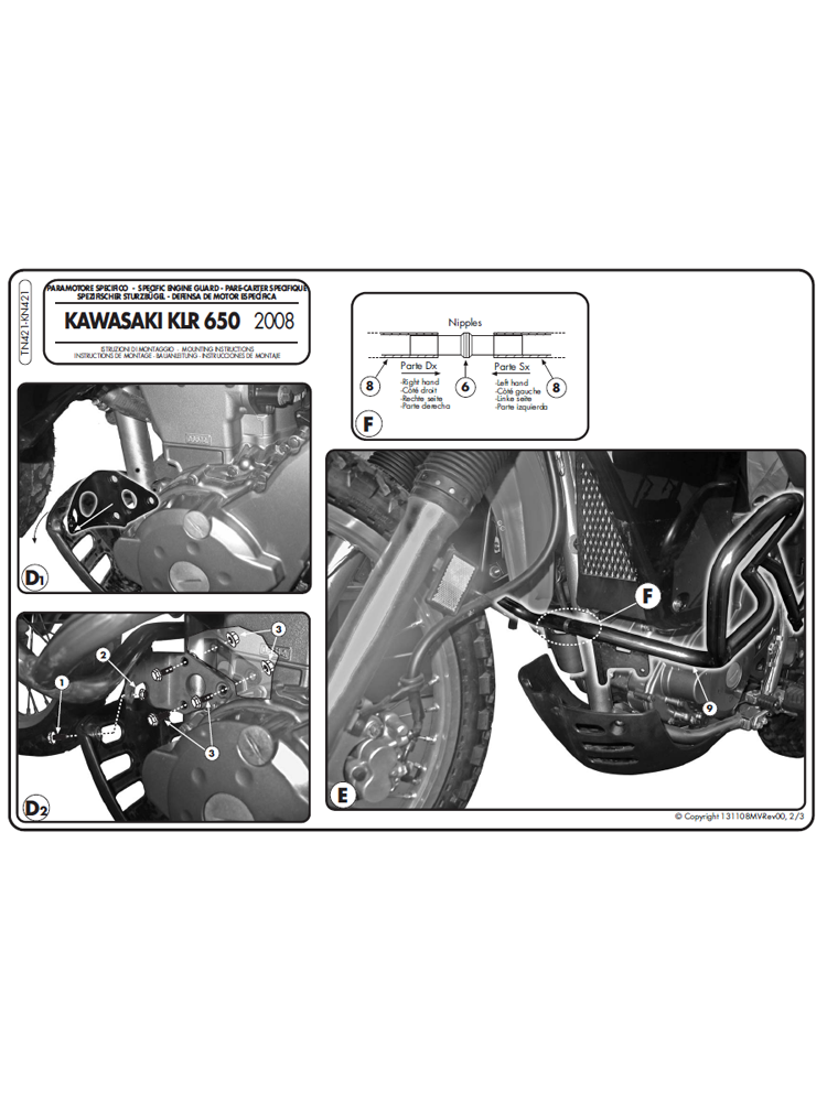 Osłona silnika do KAWASAKI KLR 650 Enduro (07 > 20)