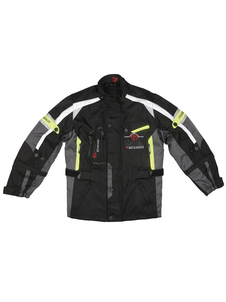 Kurtka motocyklowa dziecięca Modeka EL Chango czarno-fluo