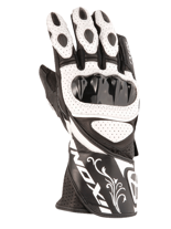 Rękawice motocyklowe damskie skórzane IXON RS Chicane HP czarno-białe