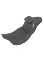 Kanapa motocyklowa dla kierowcy i pasażera z podparciem lędźwiowym Saddlemen SDC Performance Pro Series Gripper Harley Davidson (wybrane modele) (08-24) czarna